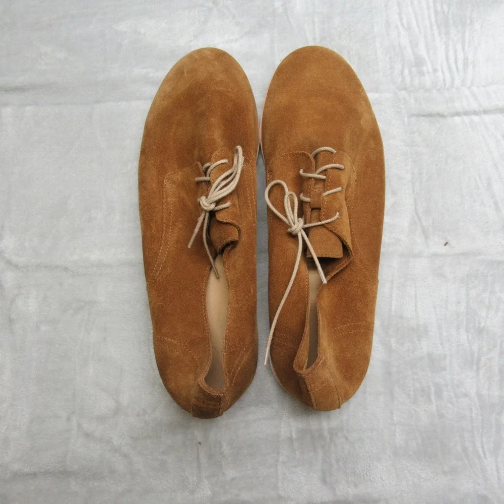 Nisolo Mens Shoes 11 Brown Suede Leather Oxford Lace Up‎ Casual Light $159 NEW